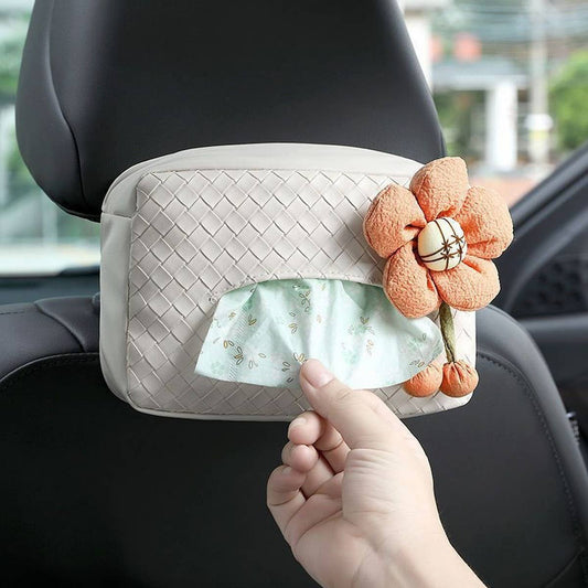 NEW CUTE FLOWER CAR TISSUE BOX STORAGE BOX
