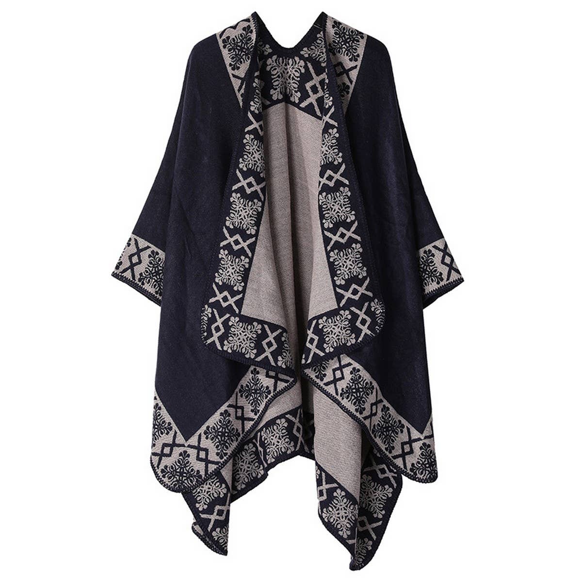 SHAWL SOLID COLOR IMITATION CASHMERE CAPE
