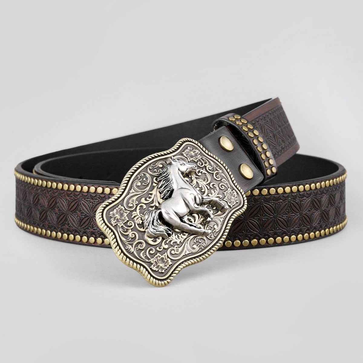 TRENDY BUCKLE RIVET WESTERN BELT_CWABE0417