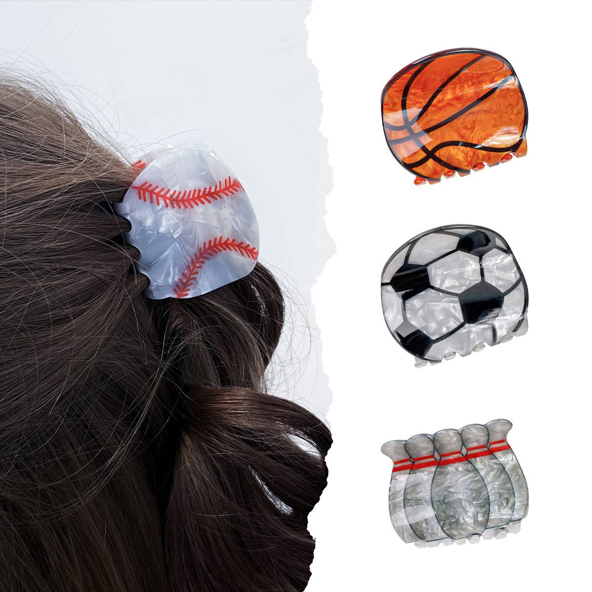Sports series basketball football hair clips
