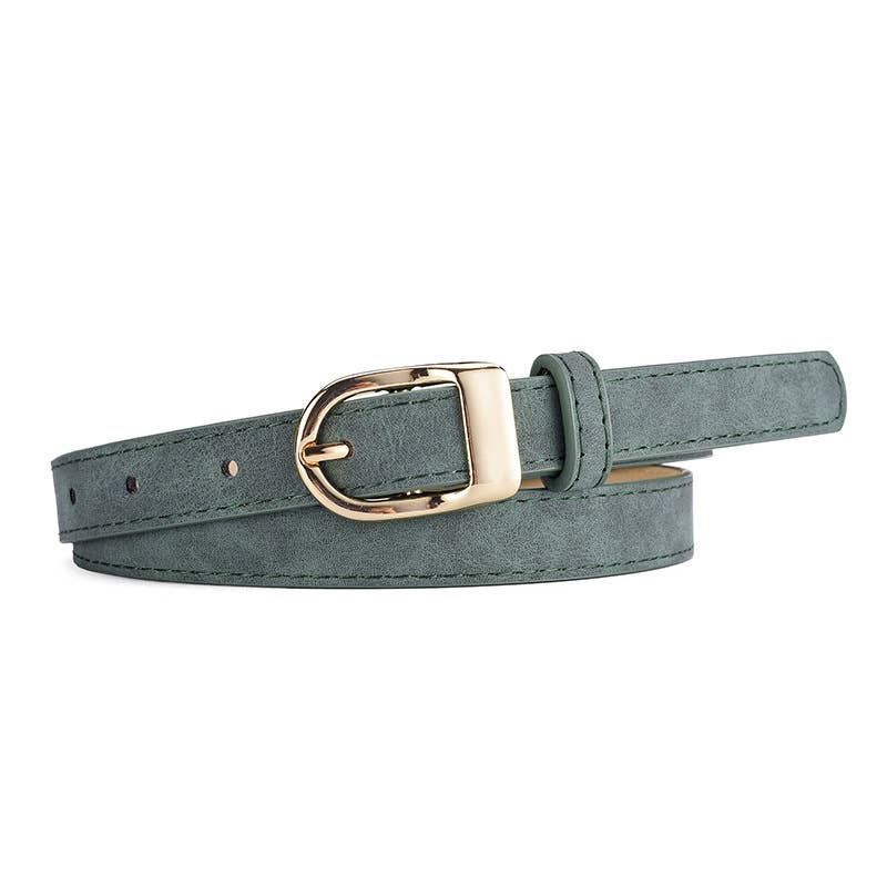 Fashionable D-shaped alloy pin buckle belt