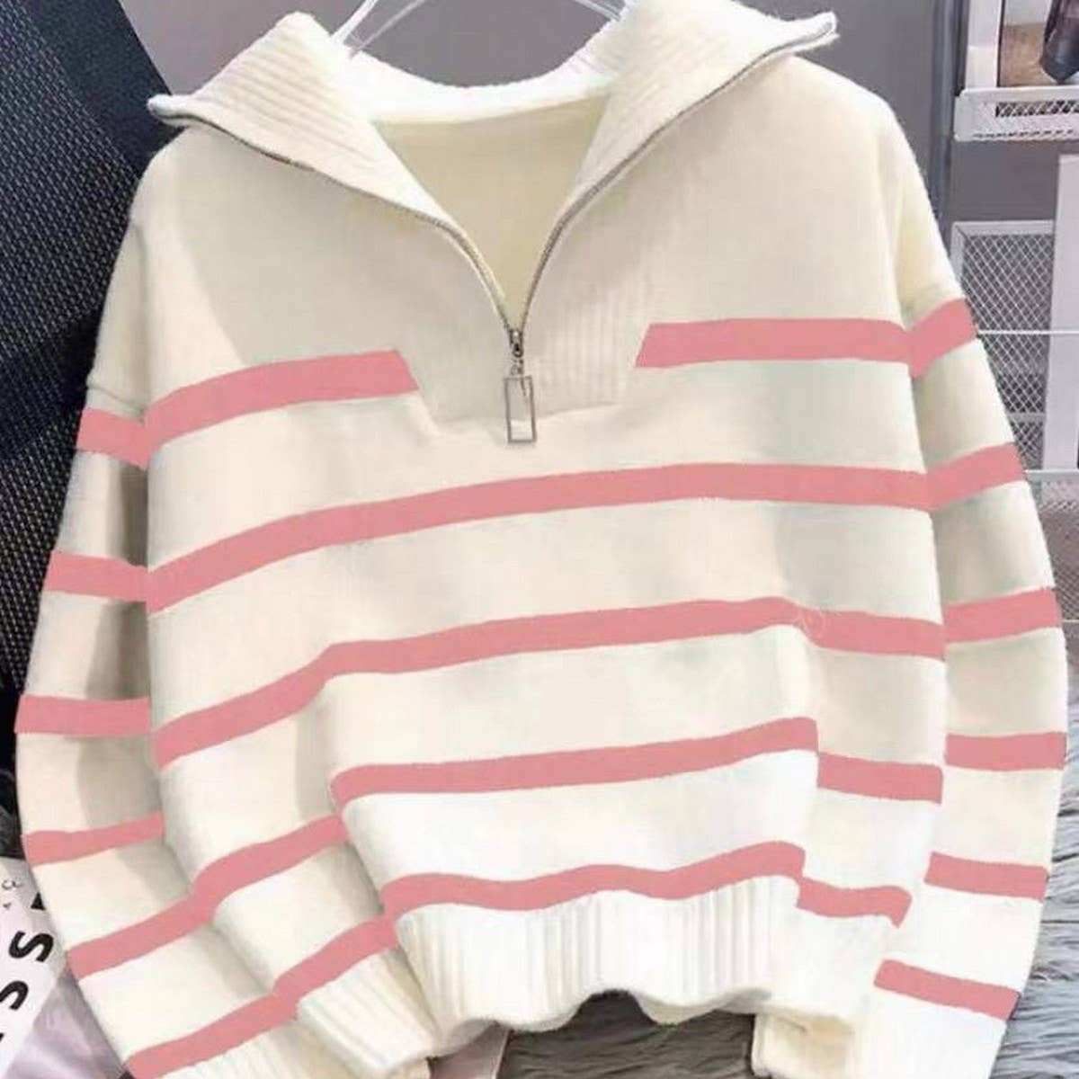 Women's Colorblock Striped Knit Sweater