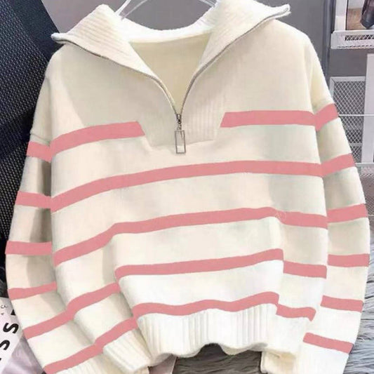 Women's Colorblock Striped Knit Sweater