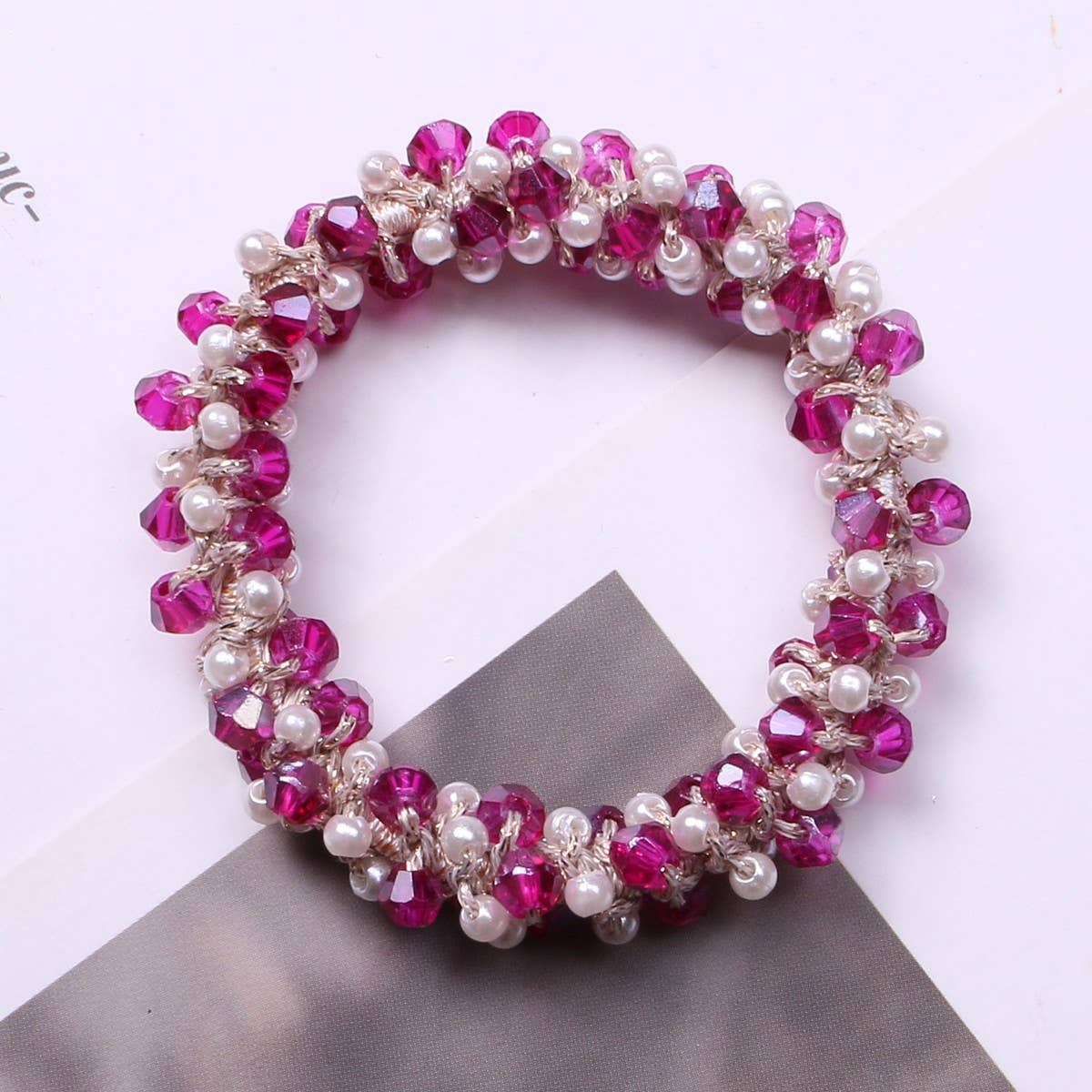 Minimalist Pearl Crystal Hair Tie Stylish Ponytail