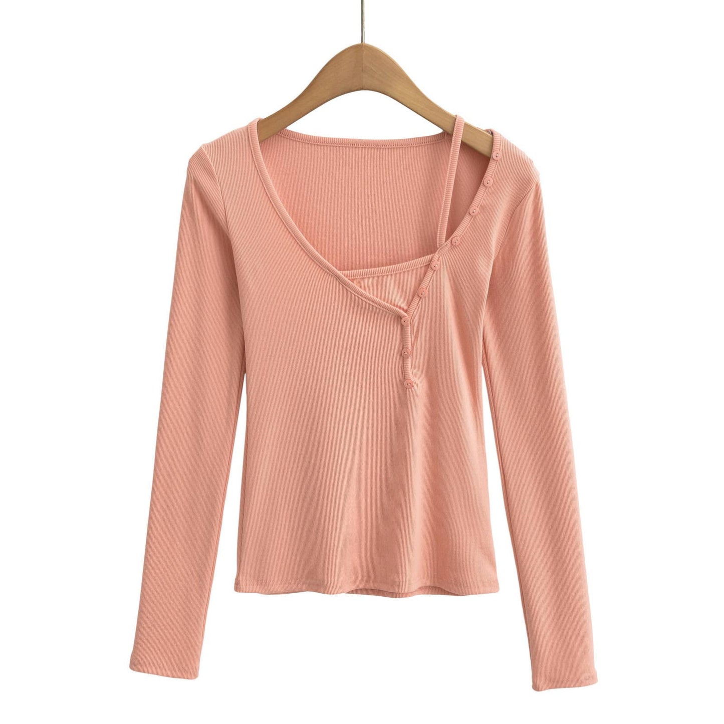 TWO BUTTON-UP LONG-SLEEVED T-SHIRTS