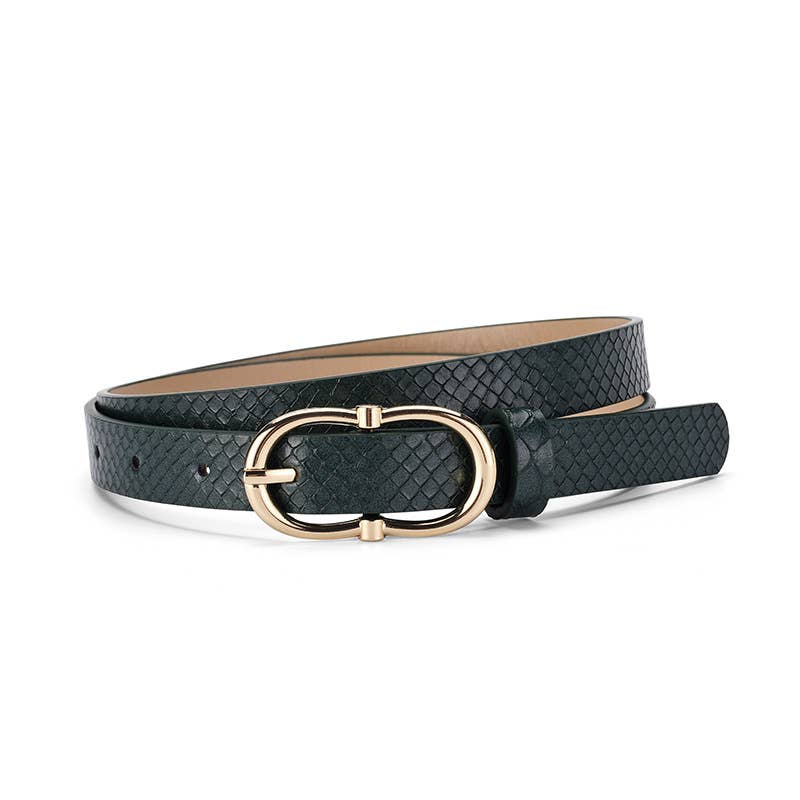 Personalized Snake-patterned metal buckle belt