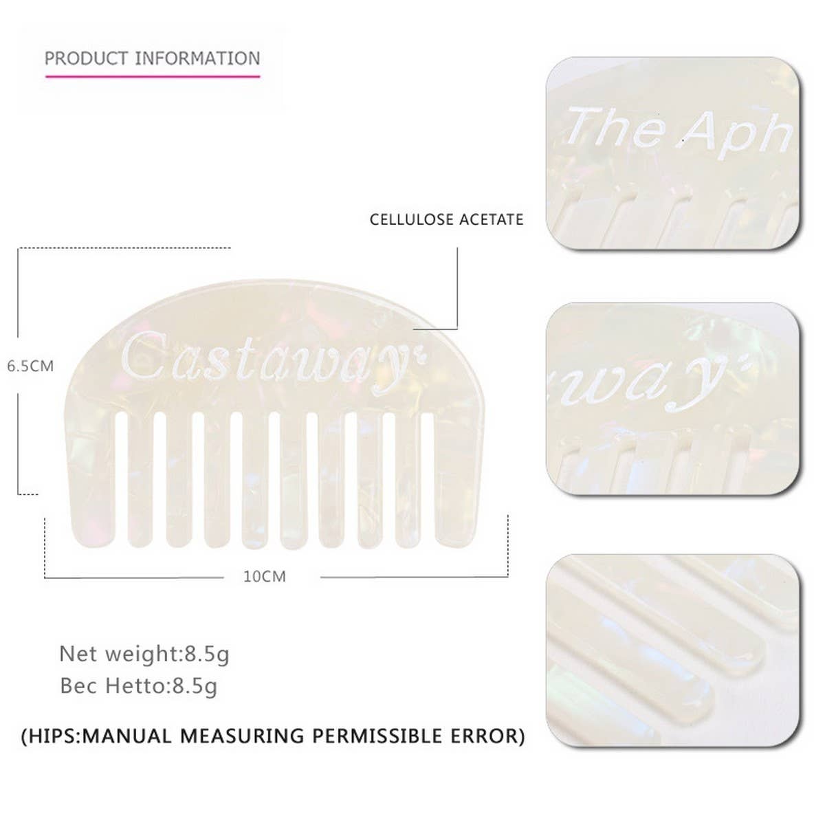 ACETATE HAIR COMB ANTI-STATIC HAIR COMB_CWAHA4195