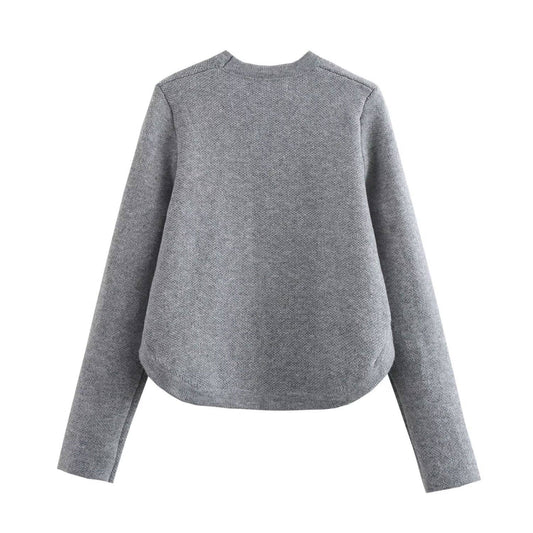 STYLISH CASUAL SOLID COLOR SIDE LACE KNITWEAR