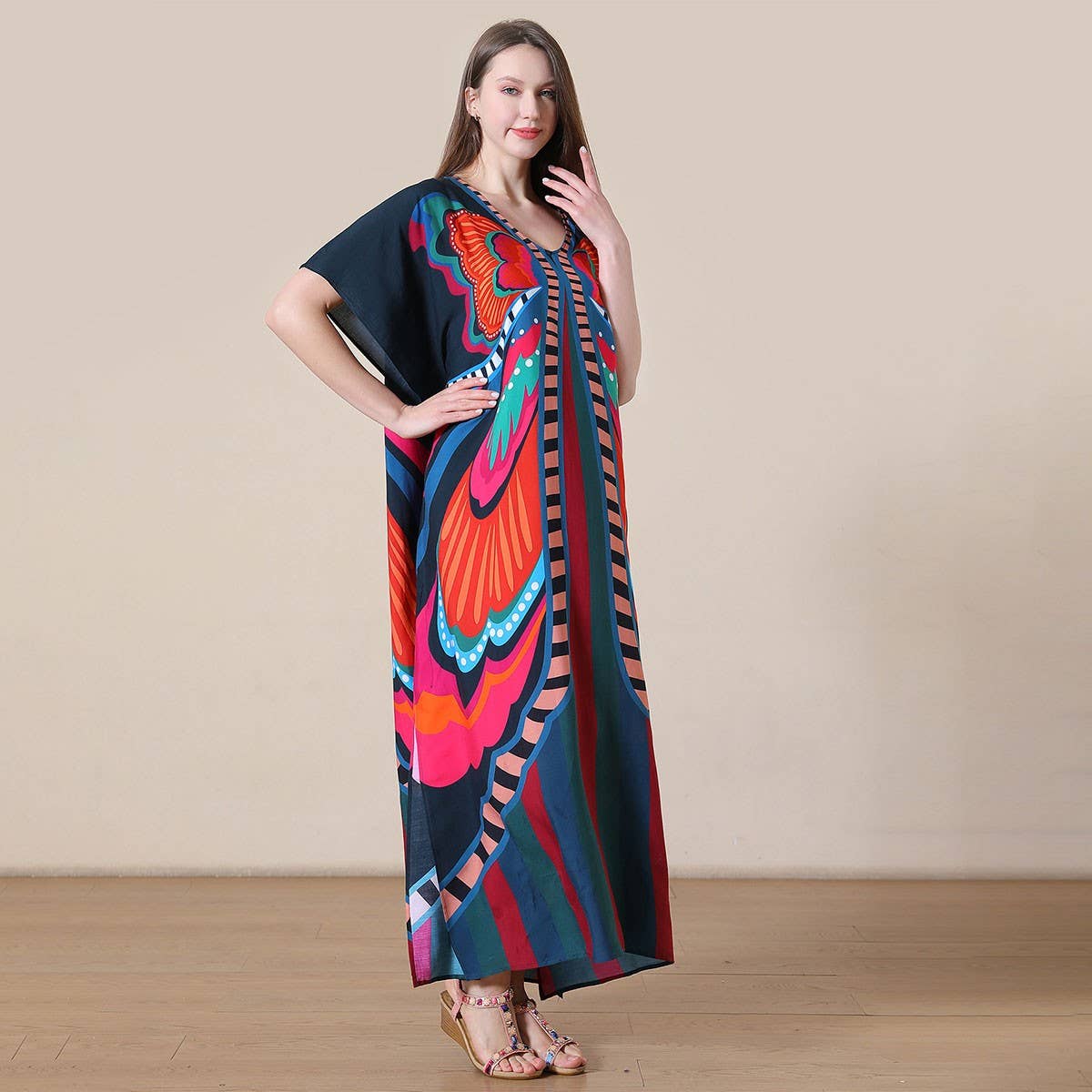 Loose Fit Cotton Bikini Beach Dress Cover-Up