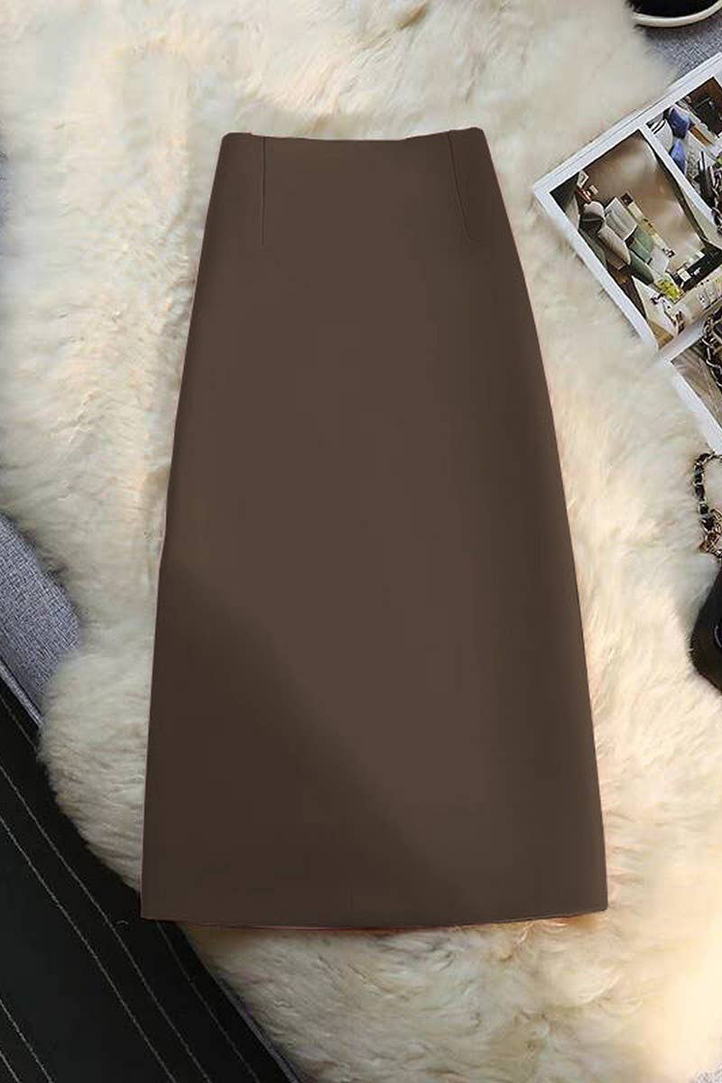 CWBLS00687_SUMMER DRAPE COMMUTER STYLE SUIT SKIRT