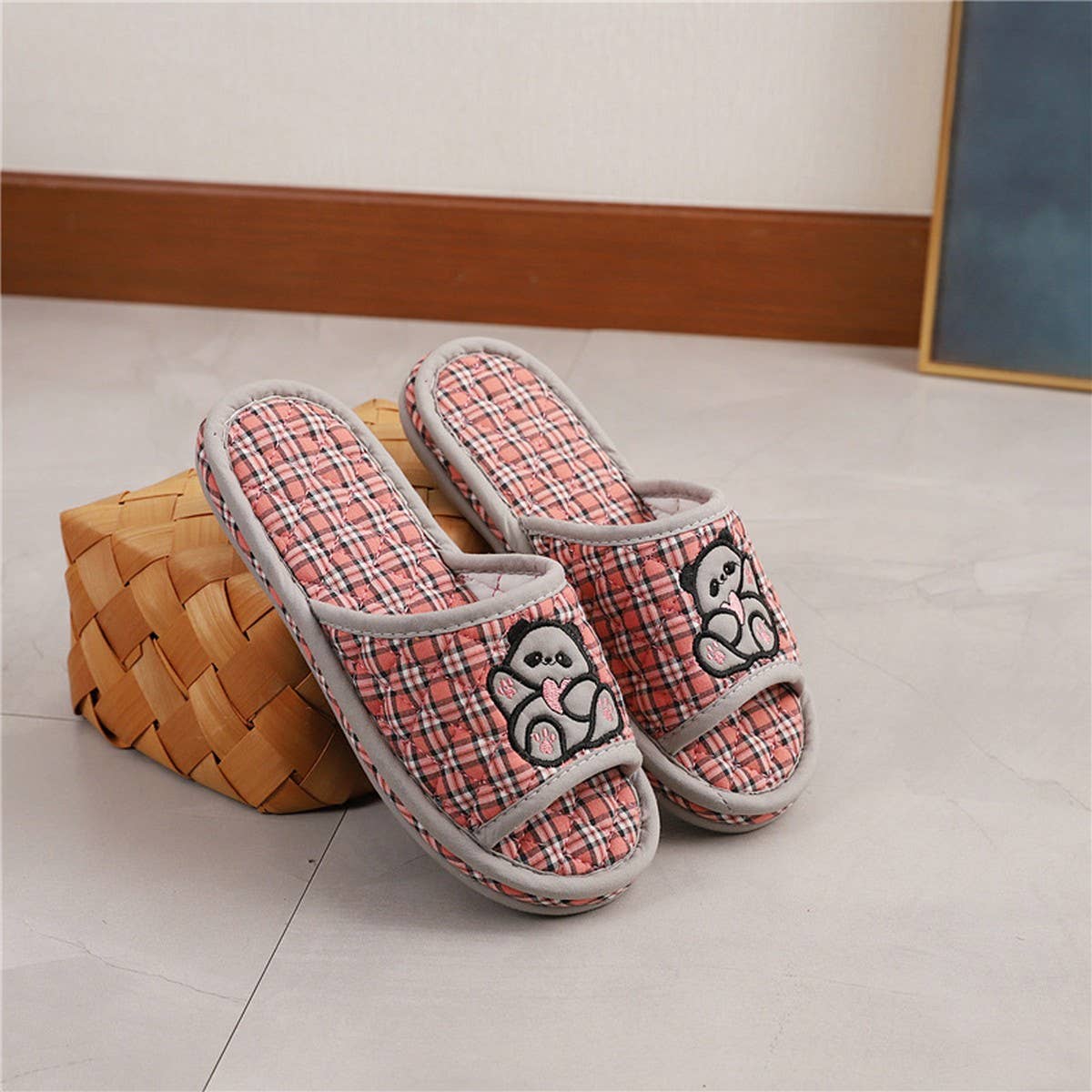 Thick Cotton Soft Sole Panda Slippers
