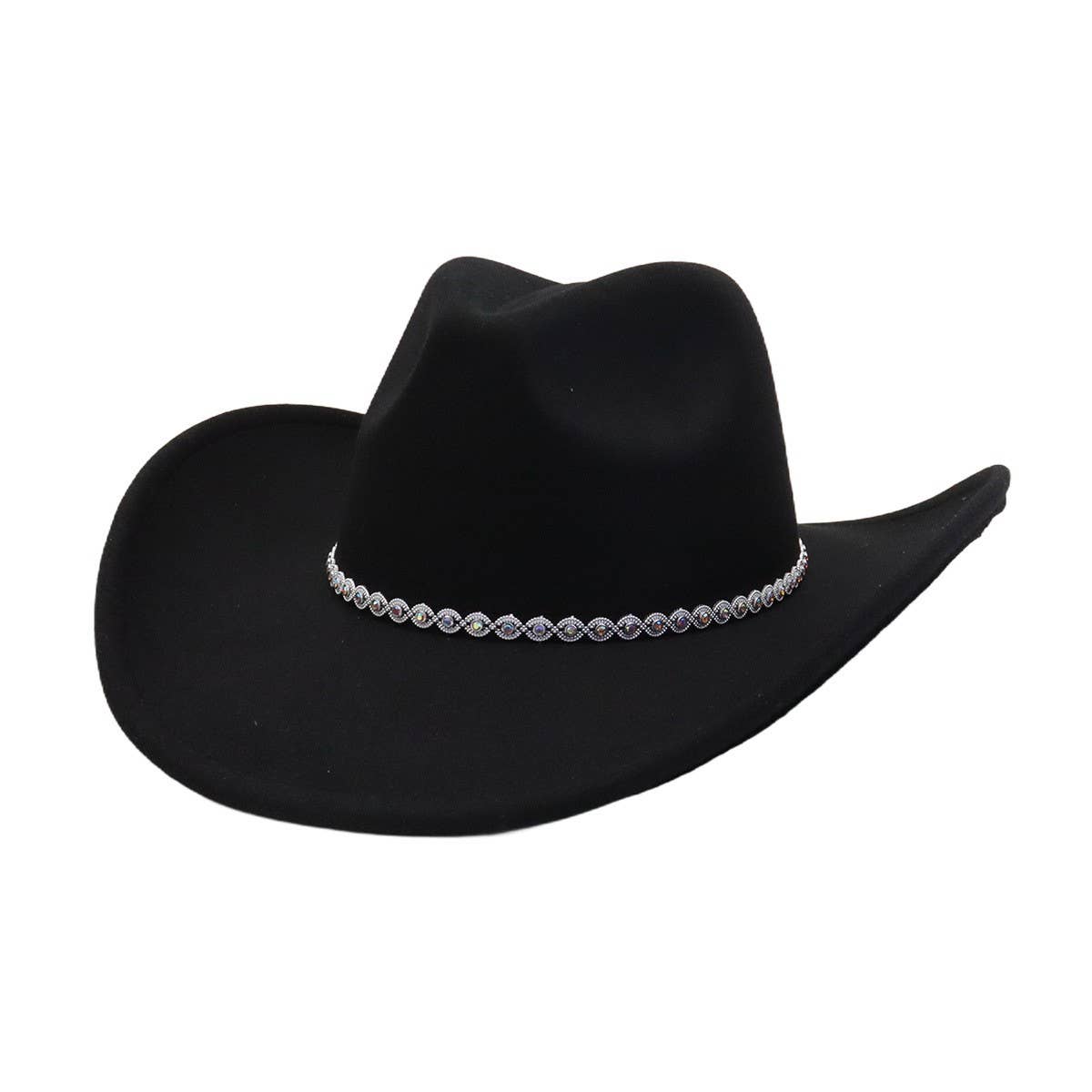 New Western Cowboy Fedora Hat Ethnic Wool Style_CWAH04475