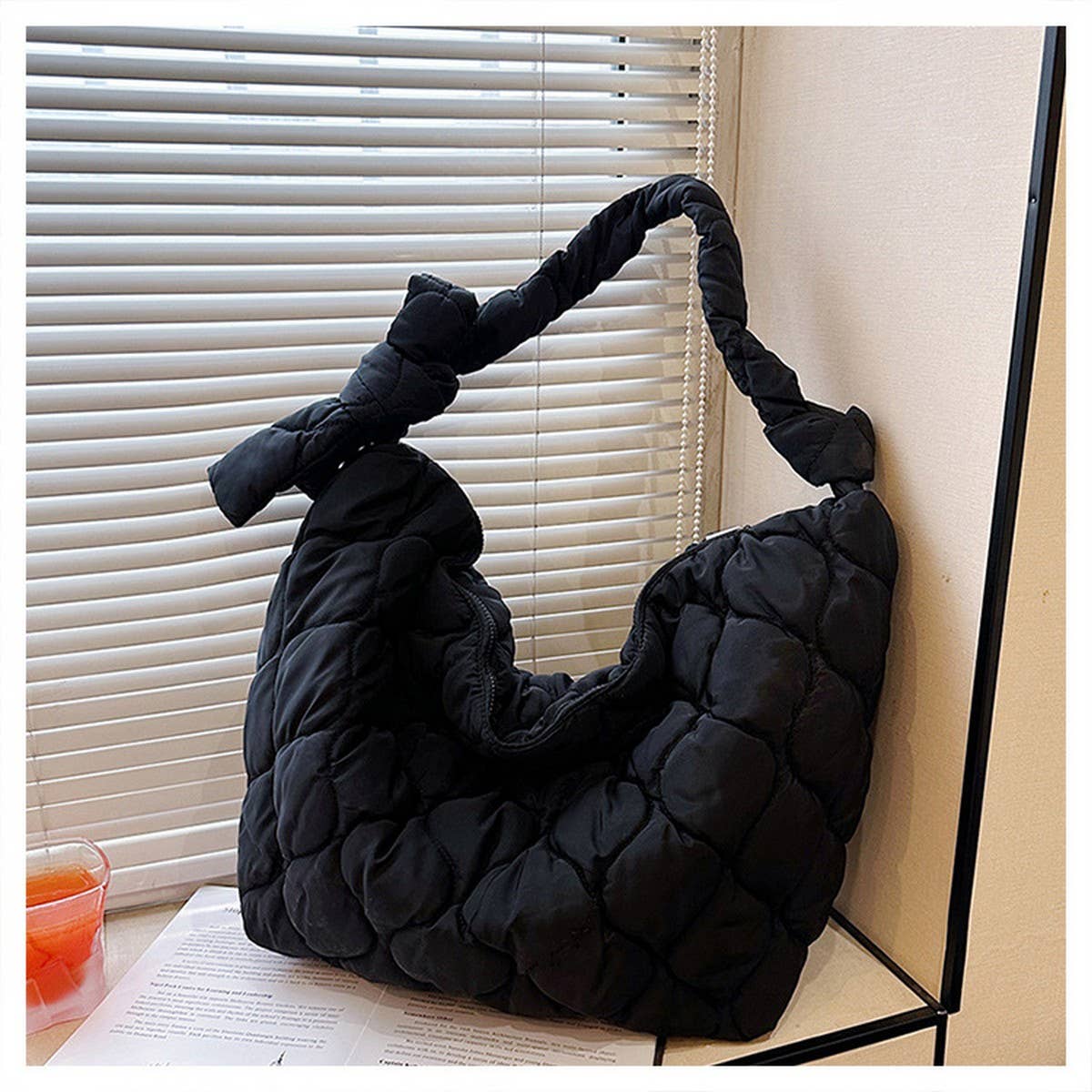 Trendy Oversized Tote Bag Bow Hobo Purse_CUAB00512