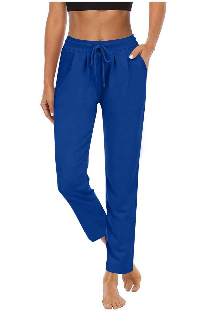 CWBLP2085_HIGH WAIST DRAWSTRING SLIM FIT CASUAL PANTS