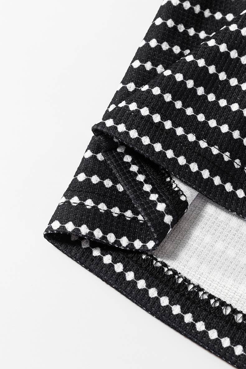 LOOSE HIGH WAIST STRIPED PRINT V-NECK DRESS