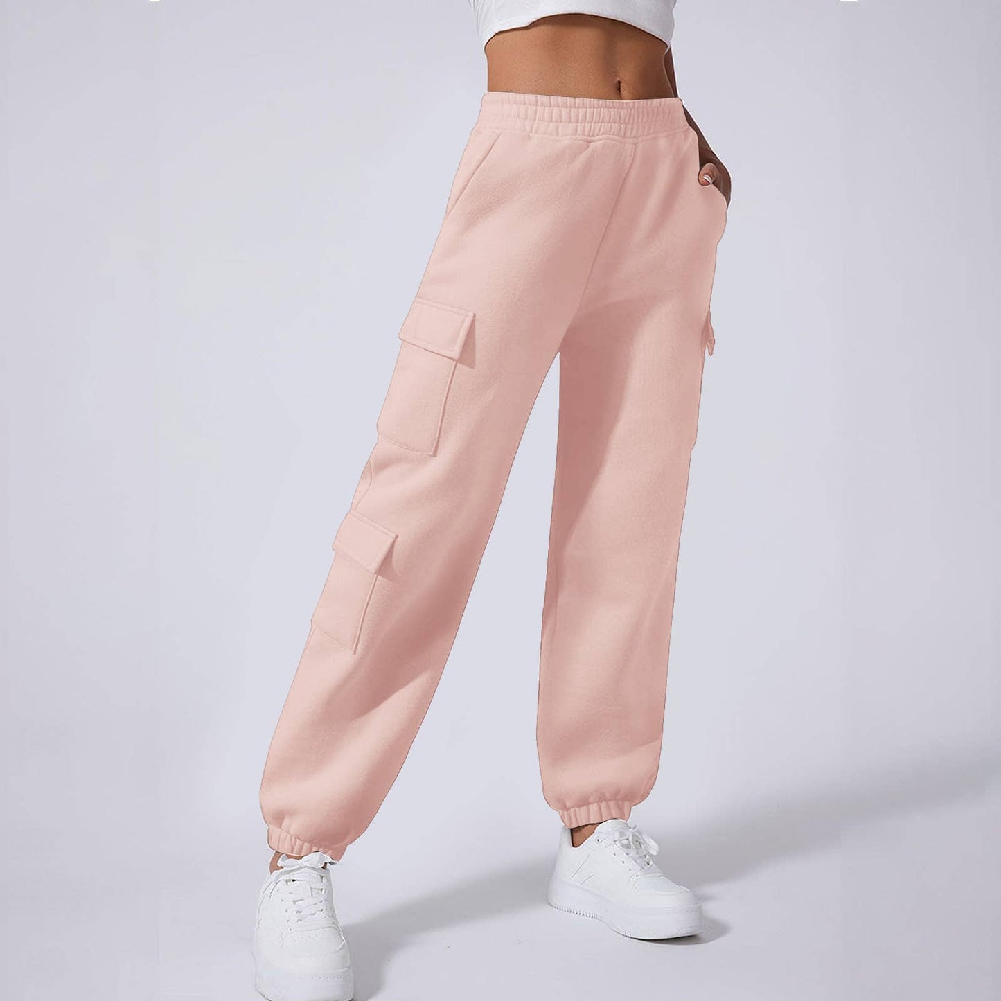 FLEECE AND THICK SOLID COLOR FASHION OVERALLS