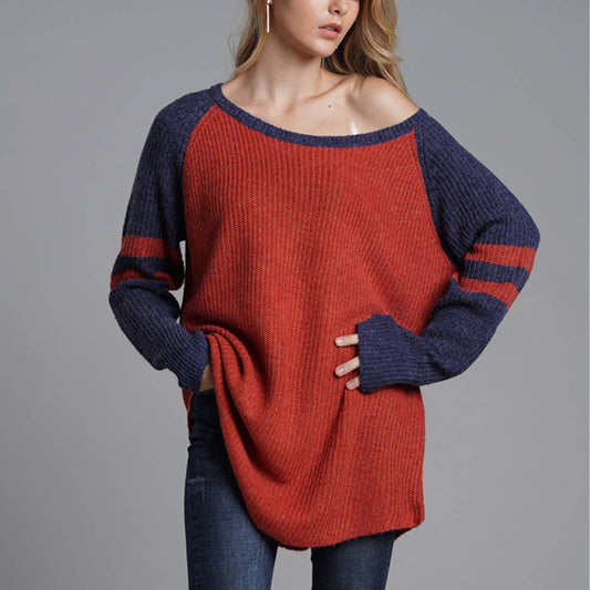 ALL-IN-ONE LONG LOOSE SOLID PULLOVER SWEATER