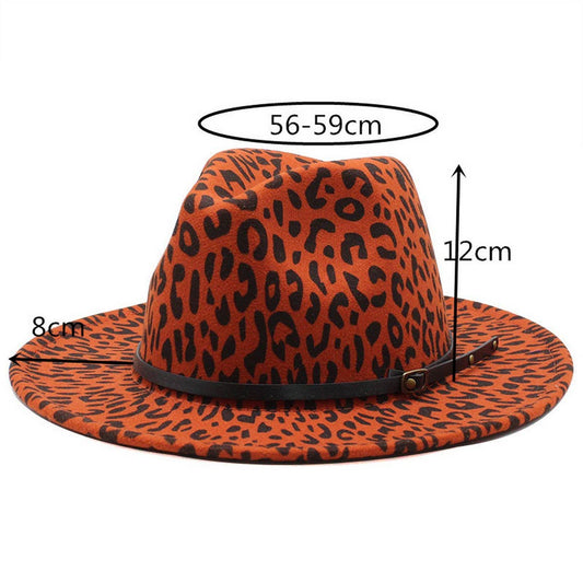 FASHIONABLE LEOPARD PATTERN FAUX WOOL HAT_CWAH2546