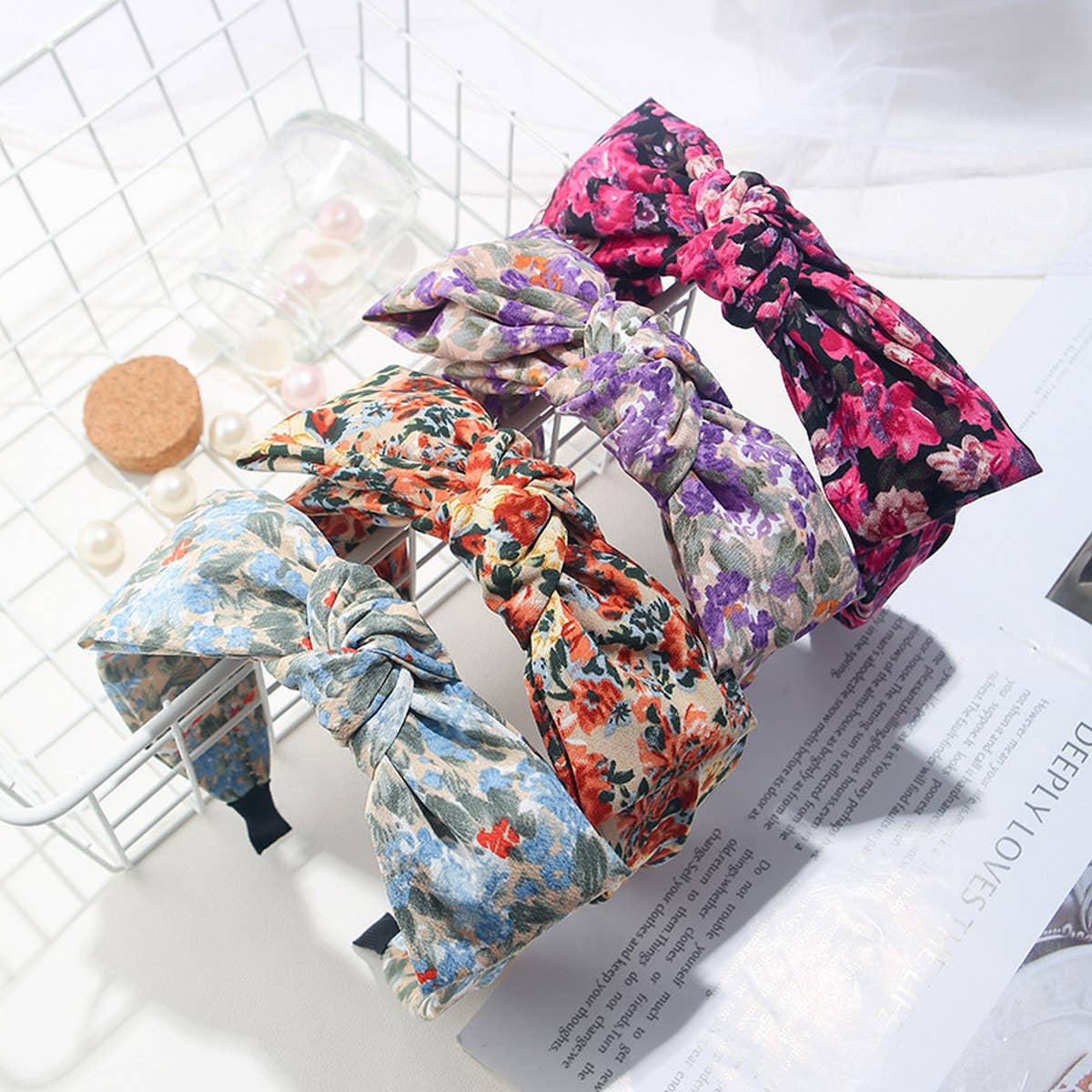 2024 RETRO PRINTED SIMPLE BOW HEADBAND_CWAHA1702