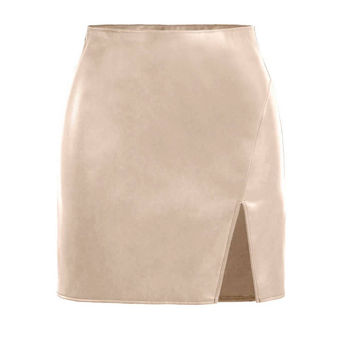 HIGH WAIST ZIPPER HIP SKIRT PU LEATHER SKIRT
