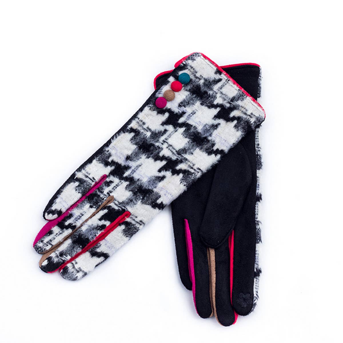 FASHION IRREGULAR PLAID GLOVES_CWAG0073