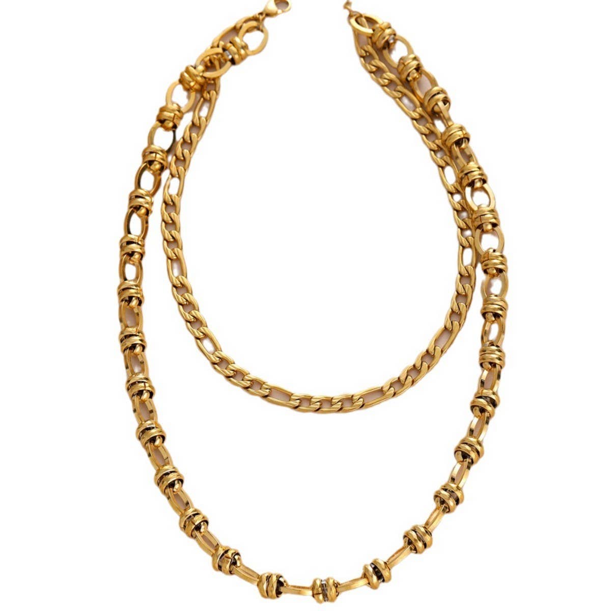 DOUBLE U-SHAPED STAINLESS STEEL NECKLACE