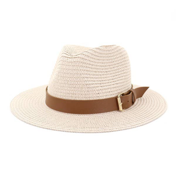 BEACH SUMMER CASUAL STRAW PANAMA HAT_CWAH059-B20223