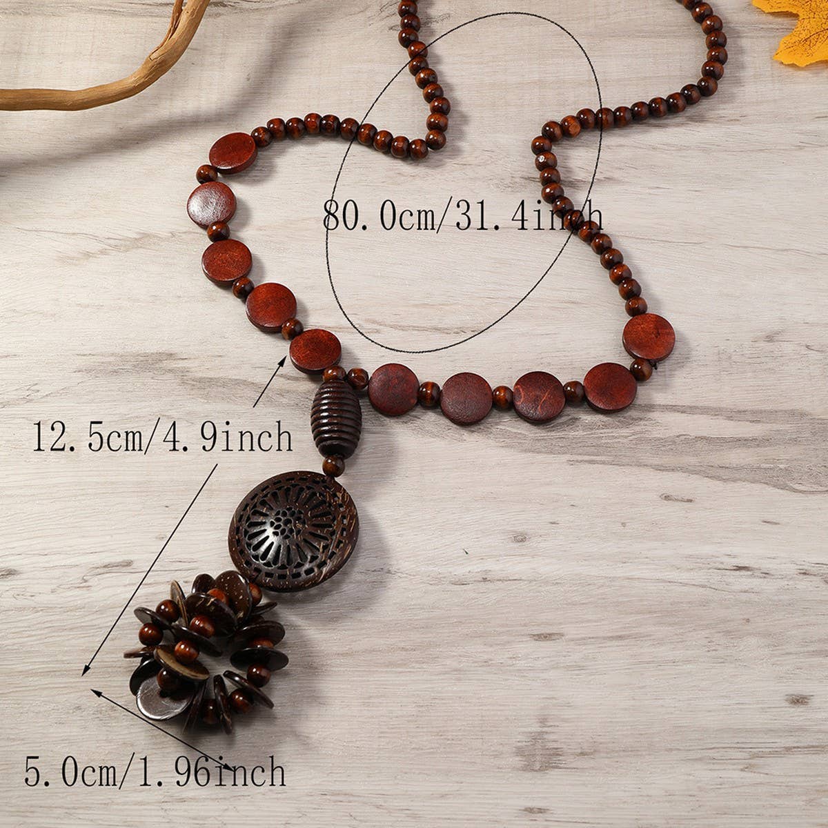 COCONUT SHELL WOOD MULTI-LAYER NECKLACE