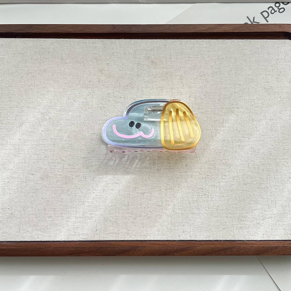 Cute Smiling Dog Transparent Hair Claw for Girls