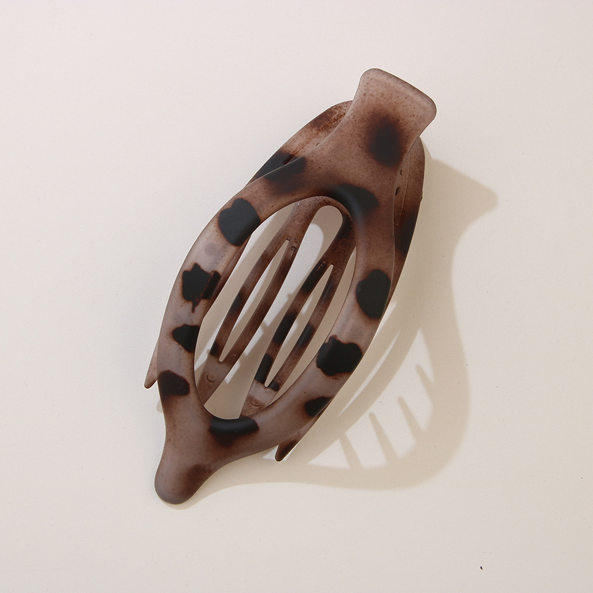 Glossy Matte Oval Hair Clip - Large Duckbill Style