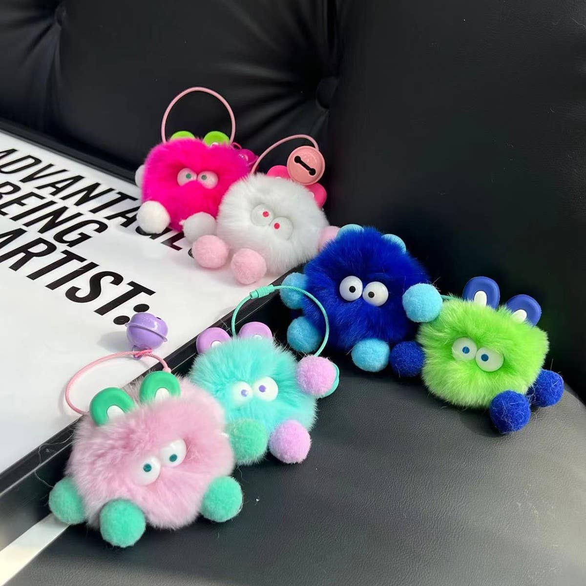 CUTE SMALL COAL BALL BAG PENDANT CAR KEYCHAIN