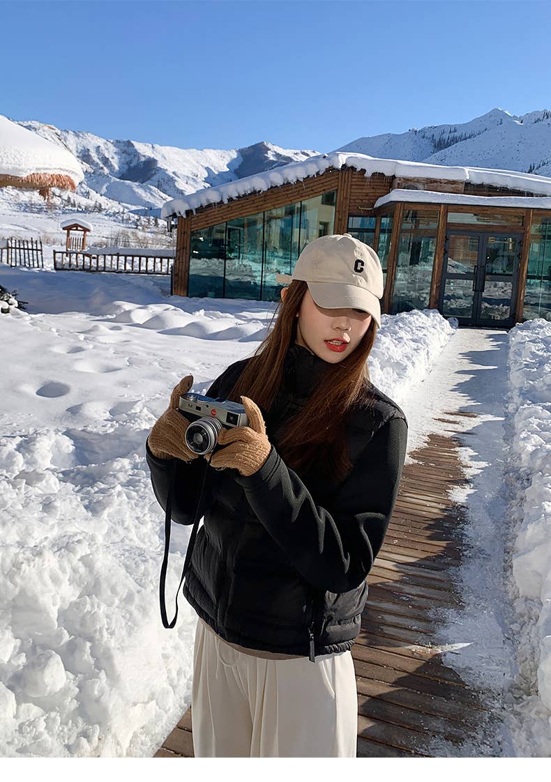 Slim short cotton jacket patchwork jacket