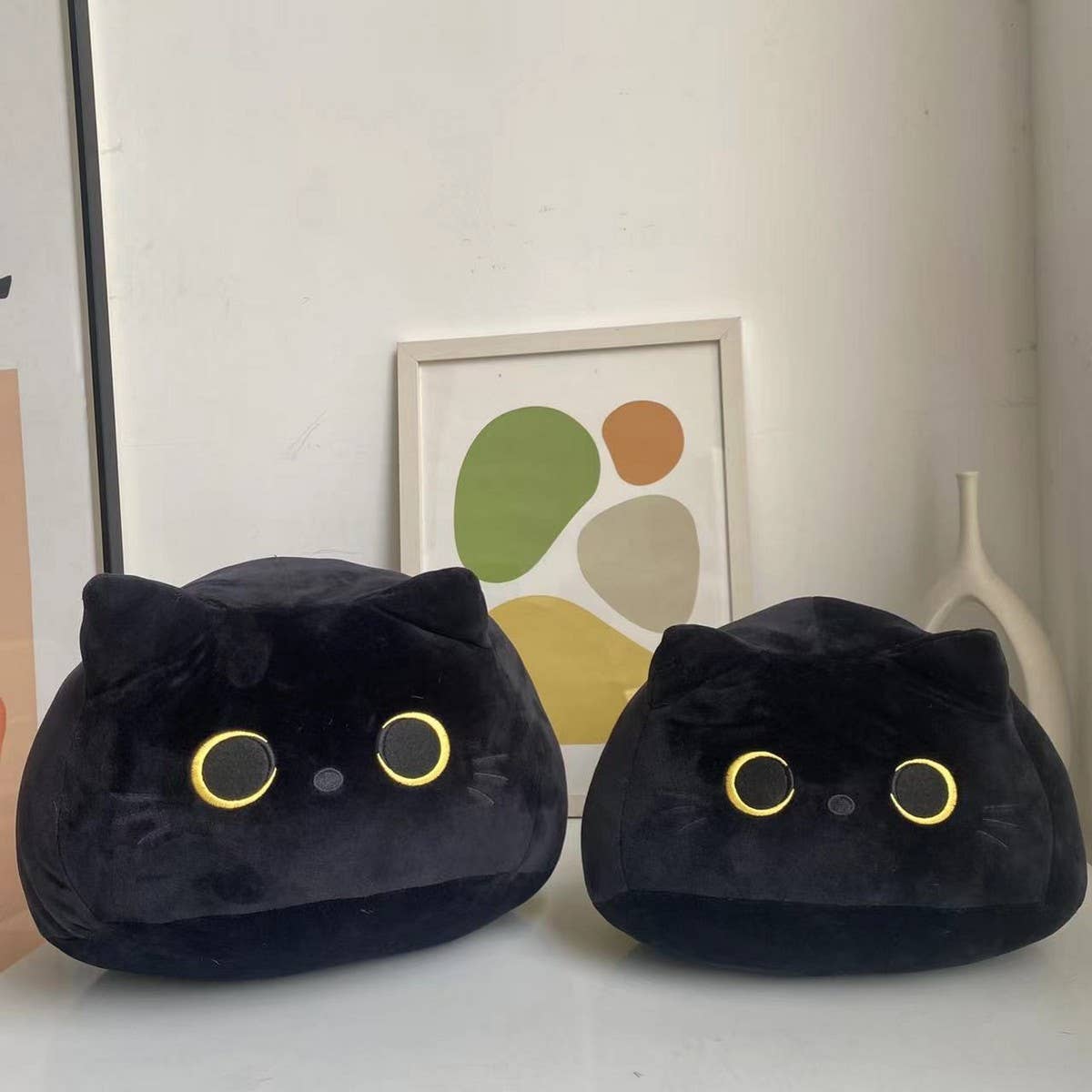 CUTE BLACK CAT PLUSH TOY PILLOW
