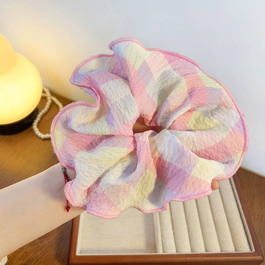 French pleated fabric large intestine hair band