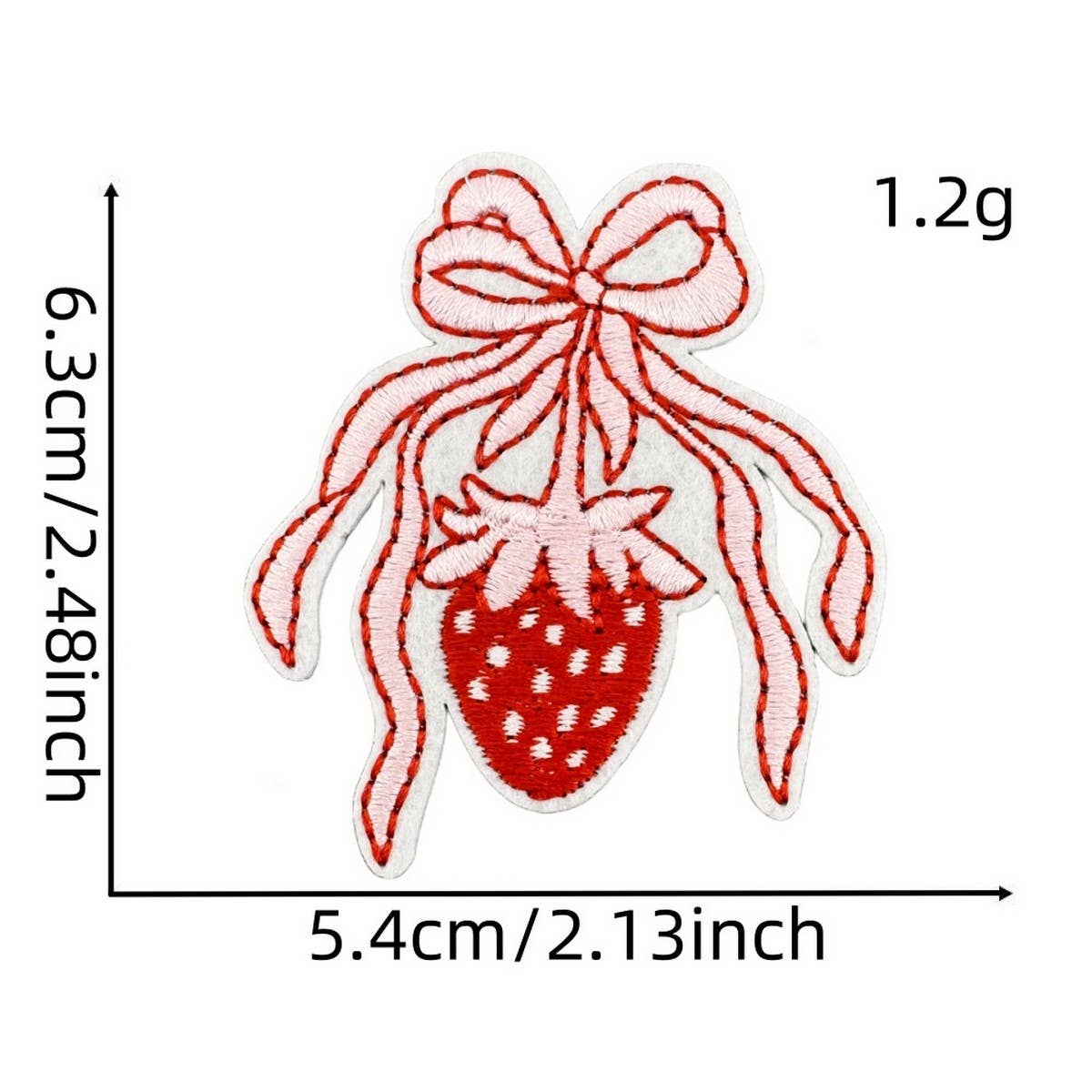 NEW PINK STRAWBERRY EMBROIDERED CLOTH PATCH