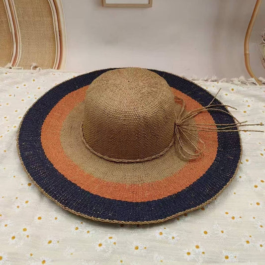 Summer retro large brim straw hat for women_CWAH3570