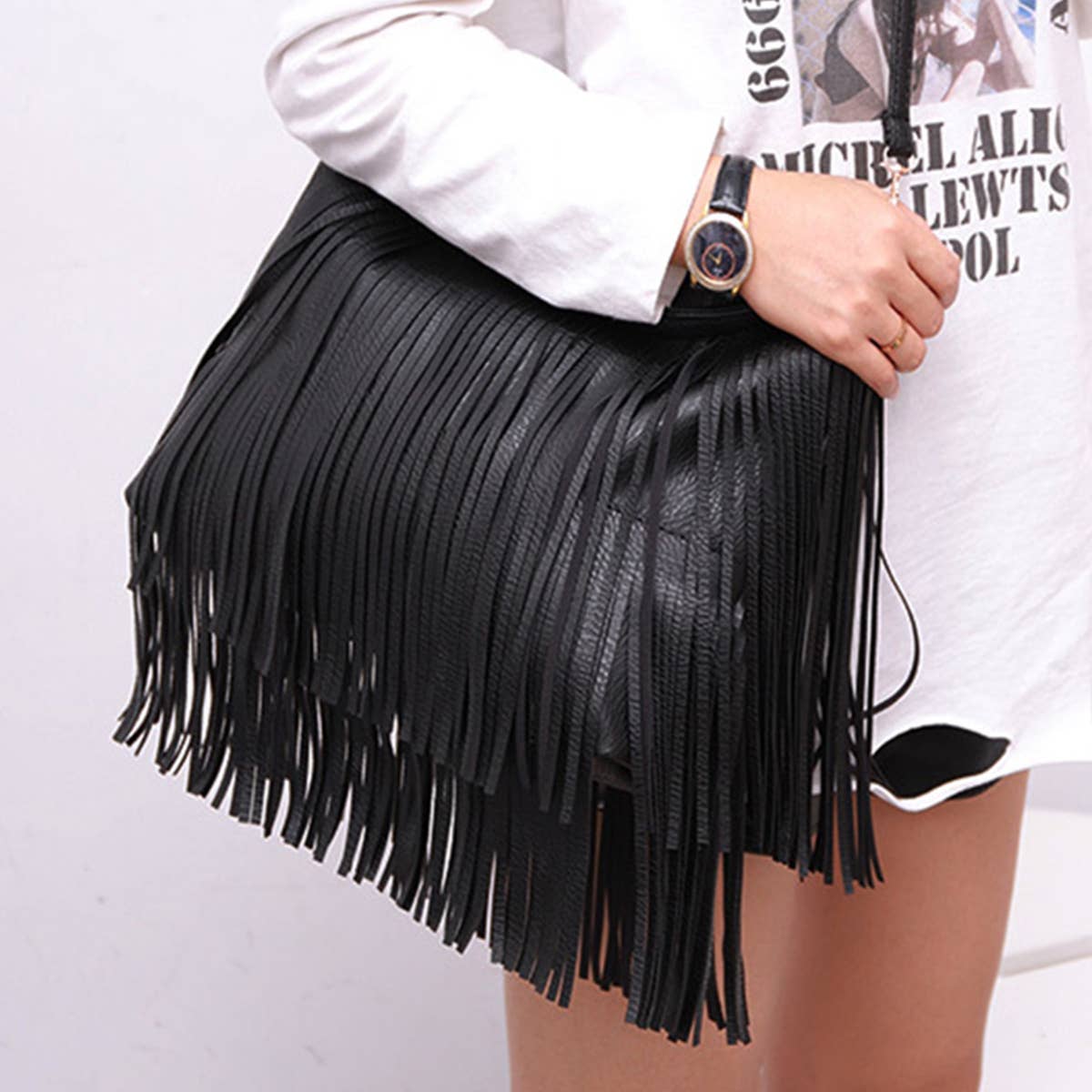WOMEN SOFT FRINGE PURSE CROSSBODY BAG_CWAB0792