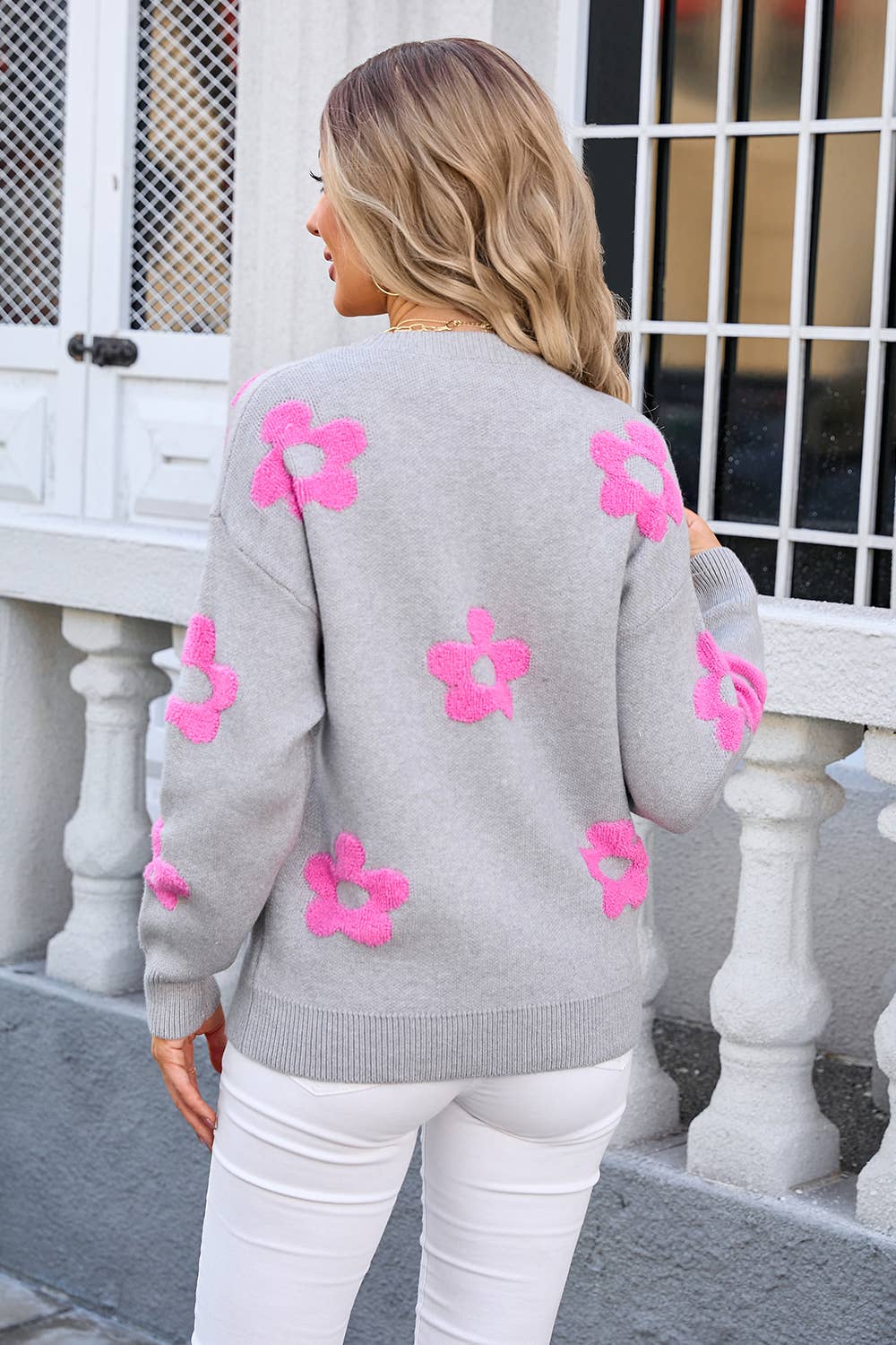 WOMEN'S FLORAL PERSONALITY PLUS-SIZE SWEATER
