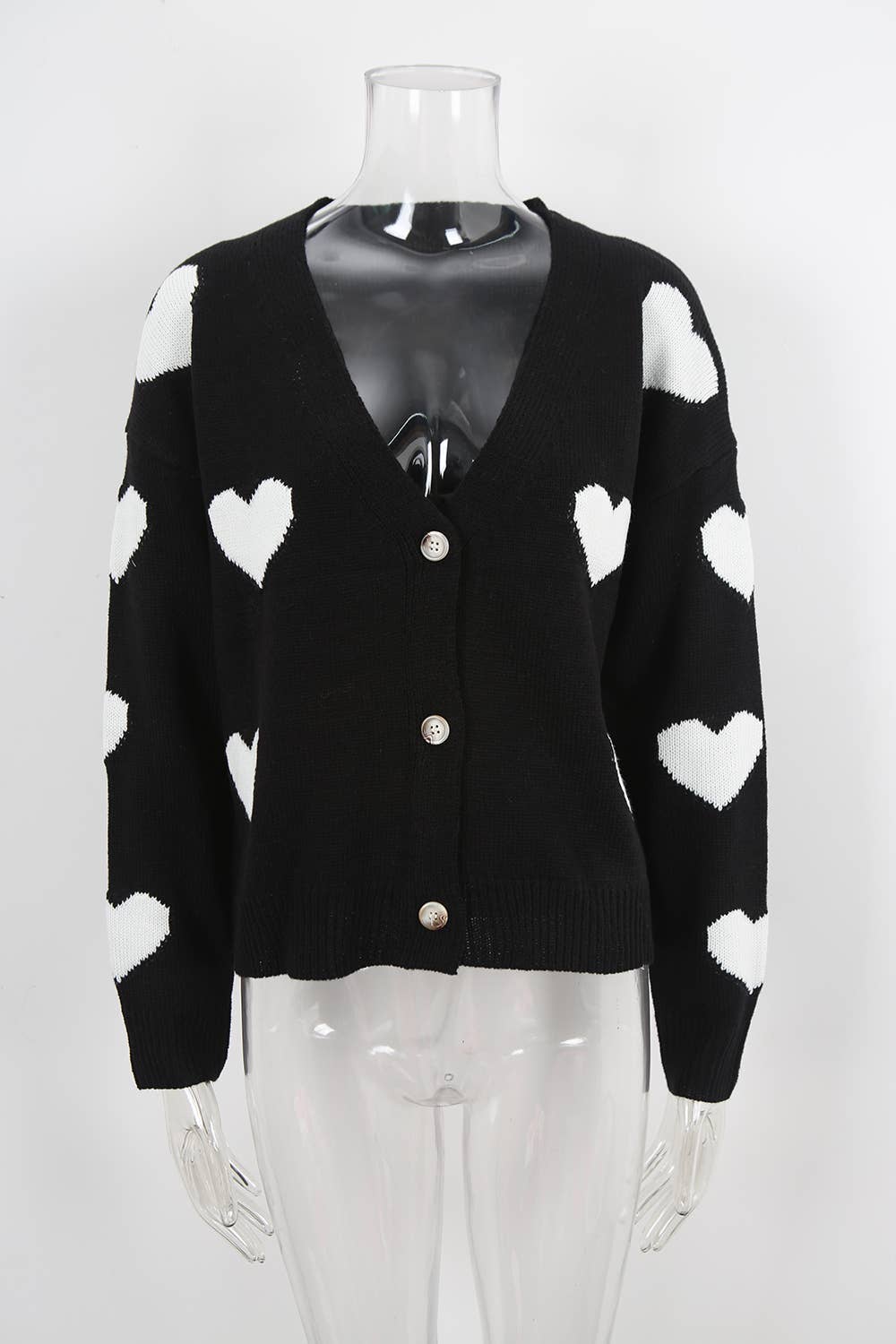 Valentine's Day long-sleeved knitted cardigan