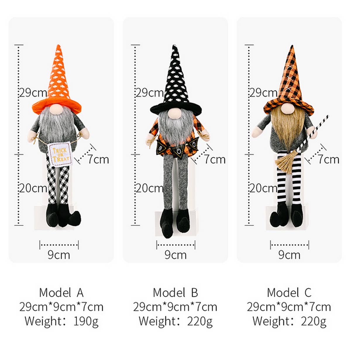 HALLOWEEN HANGING LEG DOLL ORANGE HAT ORNAMENTS