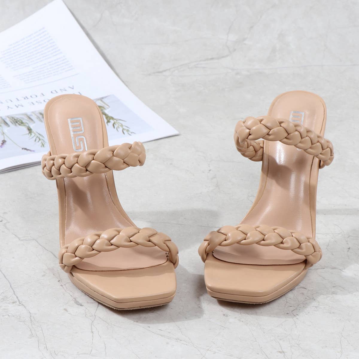 WOMEN SIMPLE WATERPROOF STILETTO HIGH HEELS