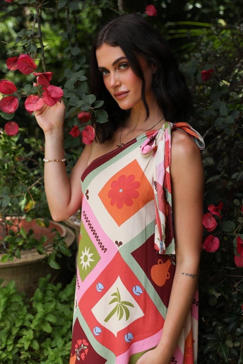 CWDMD5929_FASHIONABLE OFF-SHOULDER TIE ELEGANT FRENCH DRESS