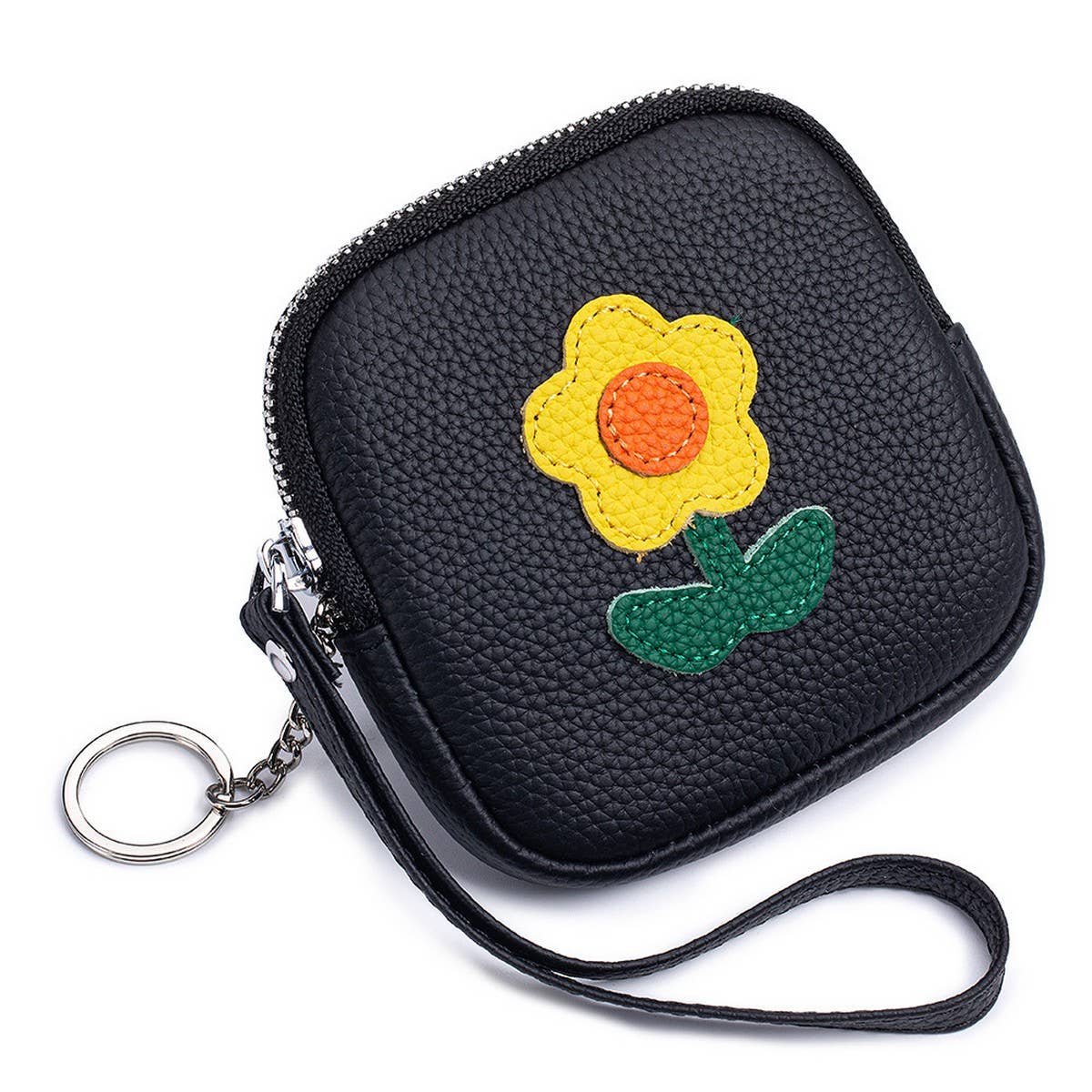 Leather Sunflower Wristlet ? Mini Coin Pouch_CUAB00399