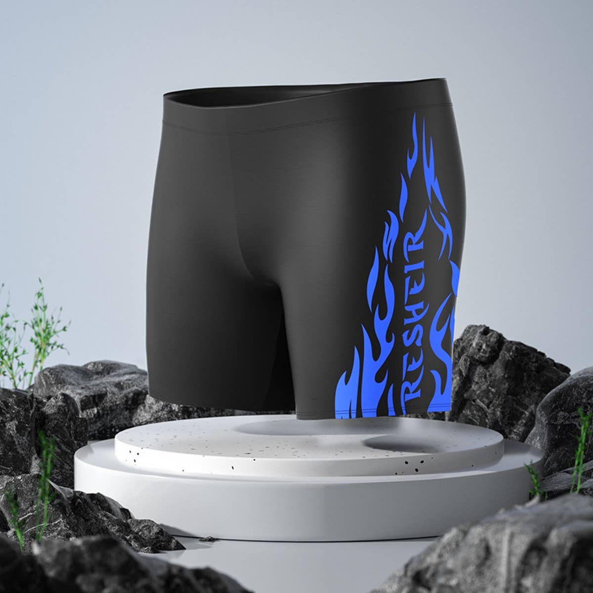 Men's High Waist Quick Dry Swim Trunks Plus Size