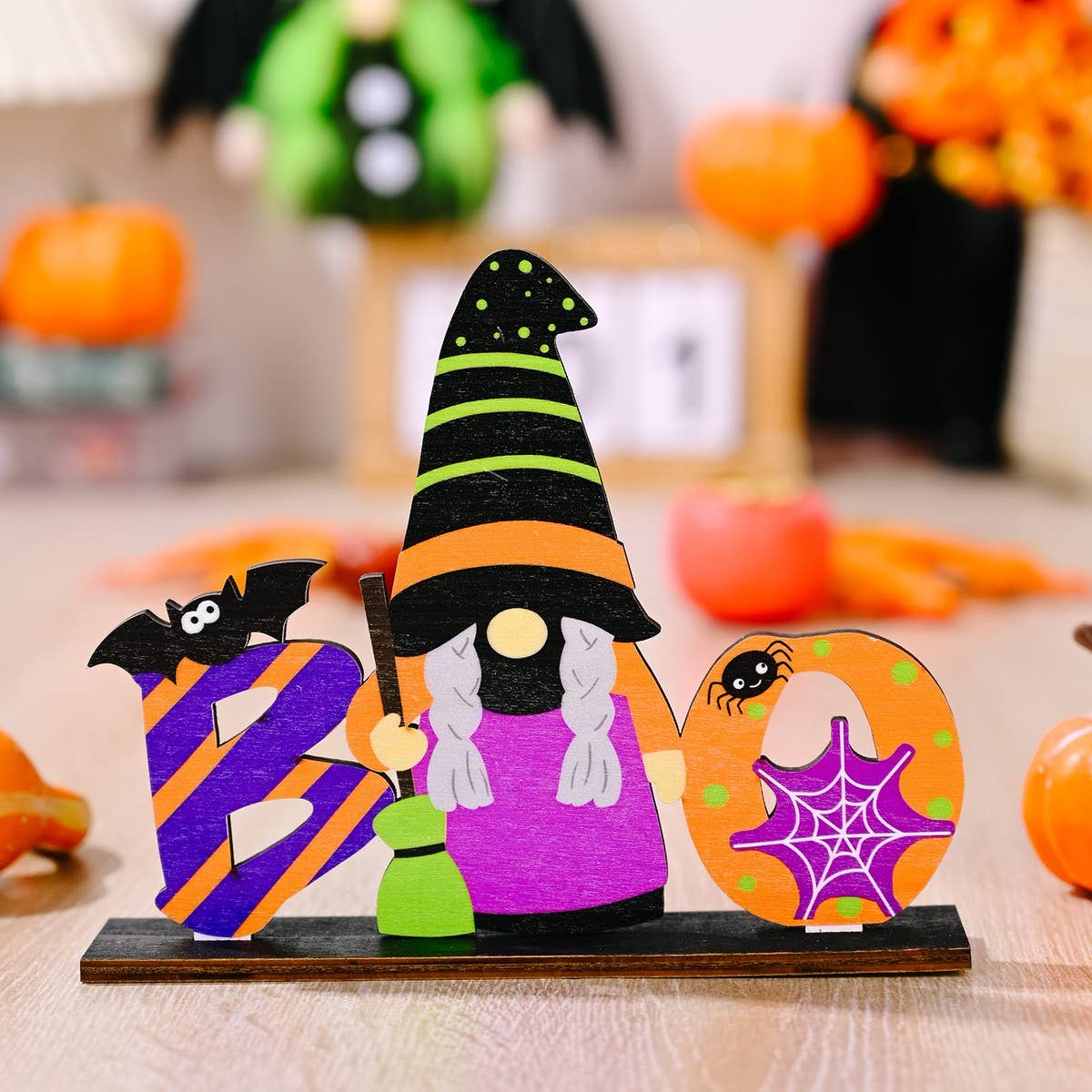 CWMM10259_HALLOWEEN WOODEN TABLETOP HOME DECORATION