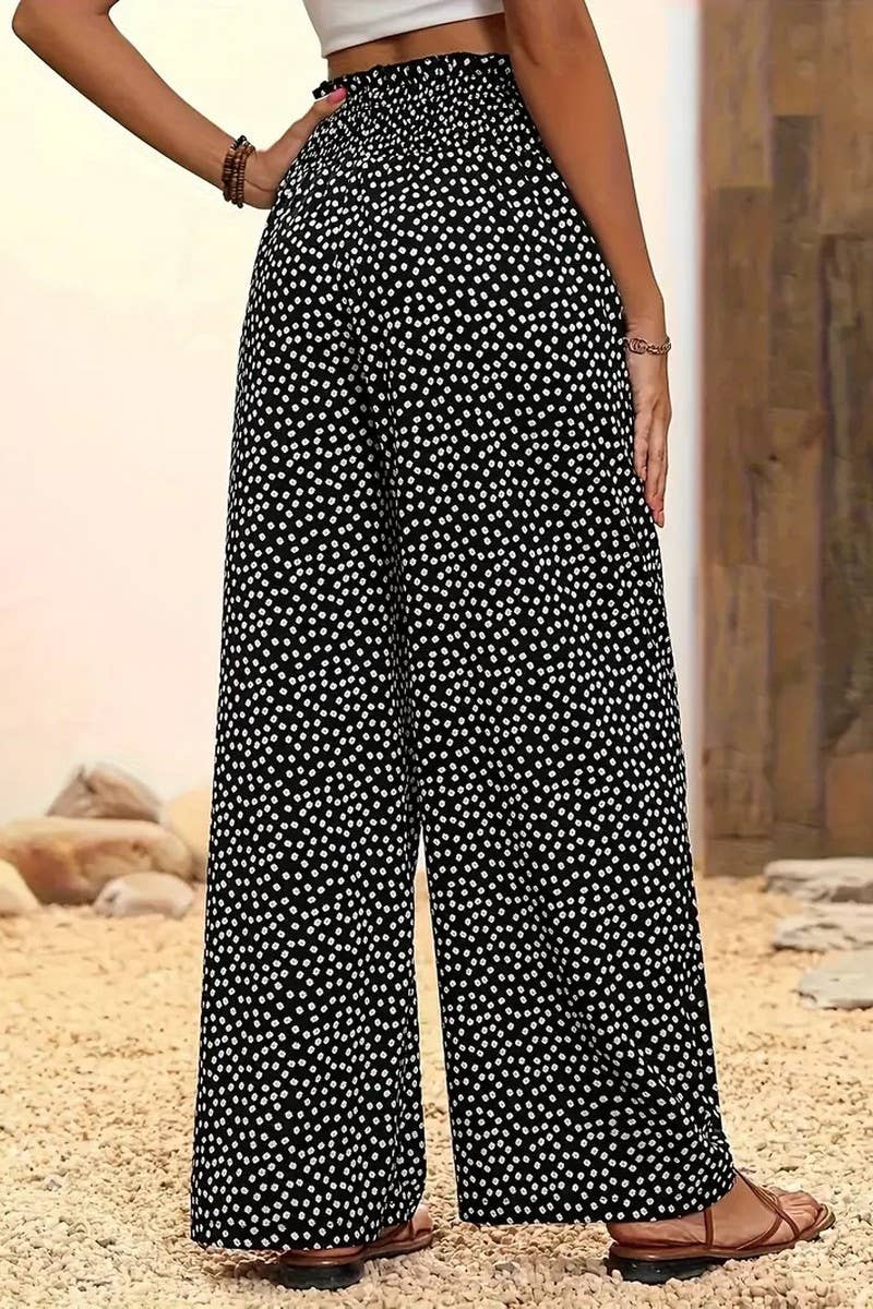 CWBLP2058_PRINTED LOOSE FIT ELASTIC WAIST CASUAL PANTS