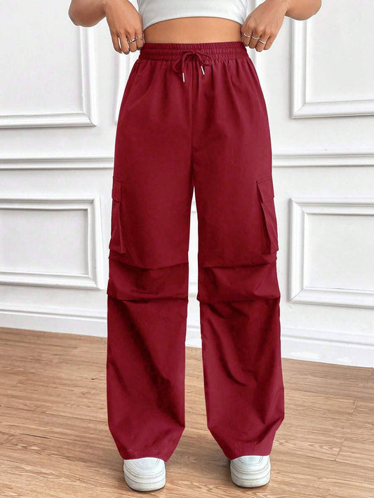 SIDE PURSE WITH SOLID COLOR STRAIGHT LEG PANTS