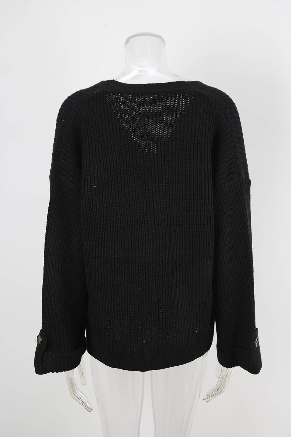 Fashion loose V-neck single-breasted cardigan