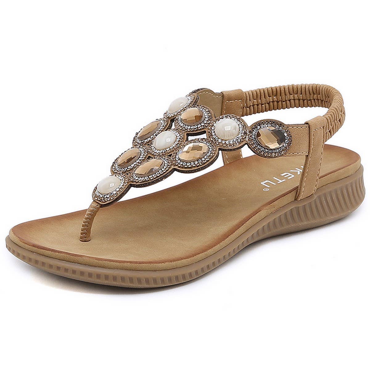 WOMENS FLIP FLOPS CRYSTAL JEWELED SANDALS SHOES