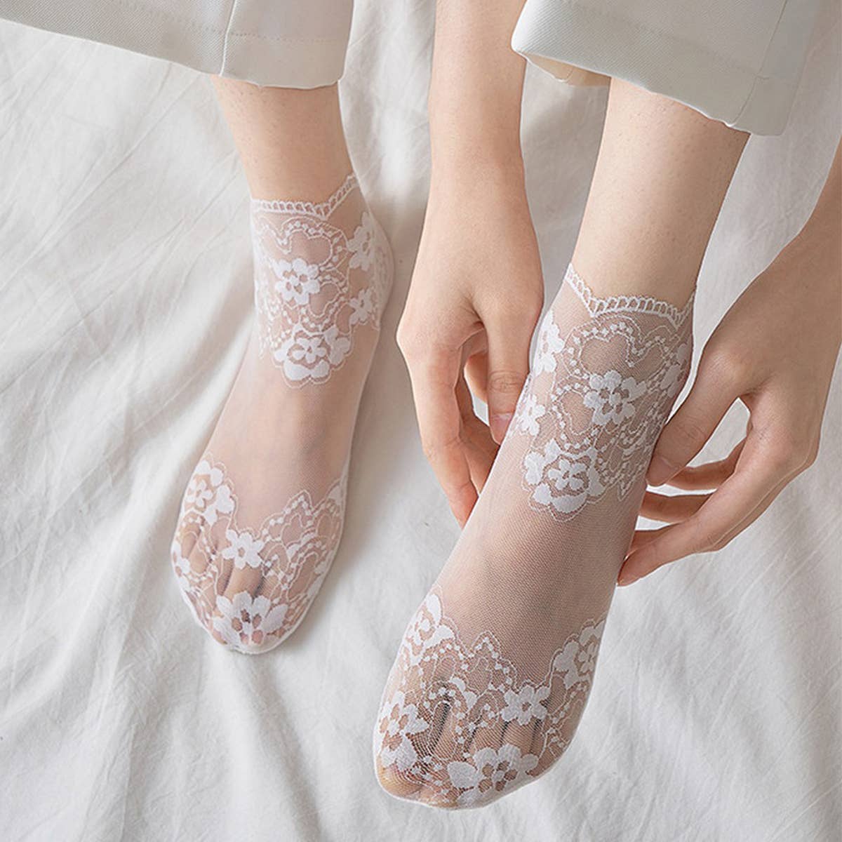 THIN SHORT SOCKS FOR SUMMER MESH LACE SOCKS
